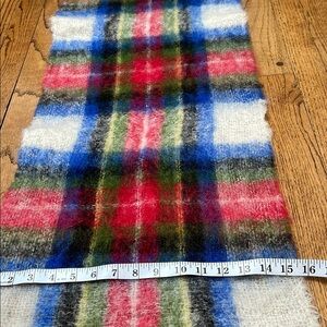 Vintage Tartan mohair (blend?) scarf - red, blue, green, ivory